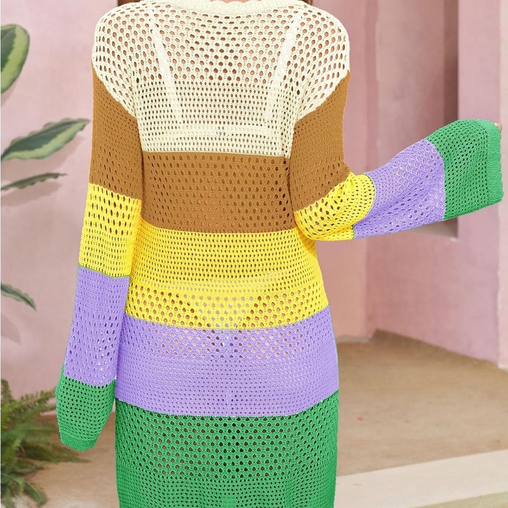 Multicolor Striped Knit Cover-Up - Picture 3 of 6